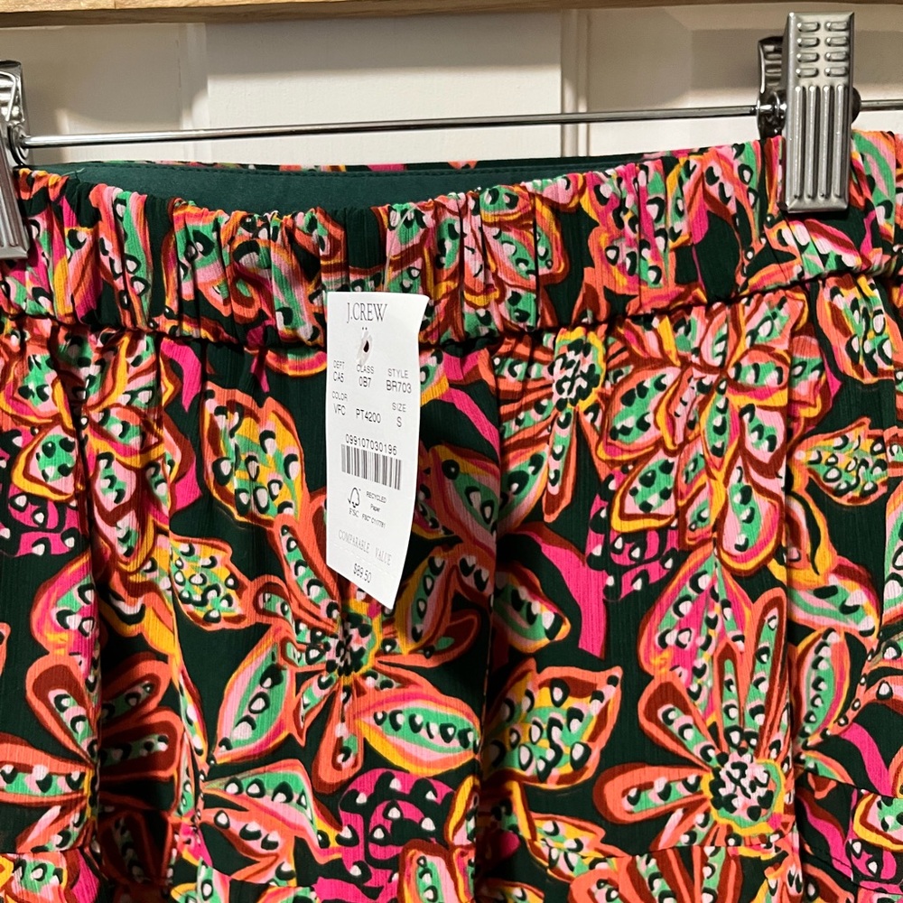 Nwt J. Crew women’s floral tiered lined ruffle skirt size s small new - Picture 4 of 5